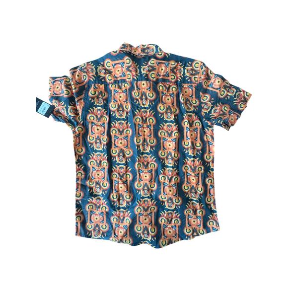 NEW w/TAGS RVCA Redondo Short Sleeve Shirt for Men Tribal Island Large - Picture 9 of 9